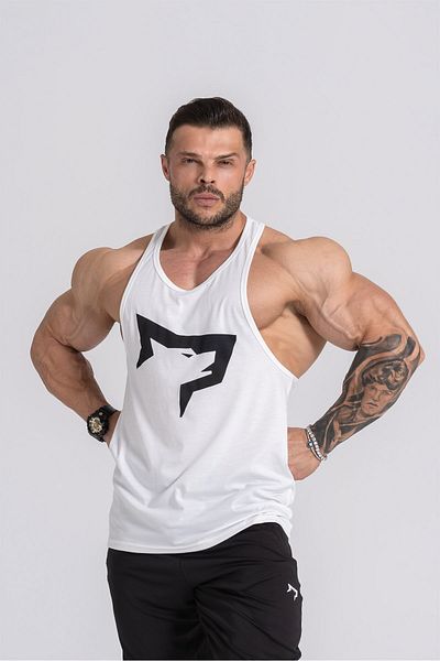 Gymwolves Αθλητής ανδρών | Stringer | Προπόνηση Tanktop | Κρέμα | Σειρά Wolf