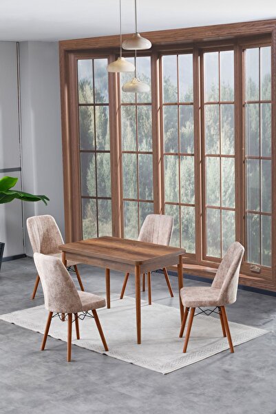 Hardalım Consept Lavanta Barok 70x110 Sabit Masa Sandalye Takımı , Mutfak Mas...