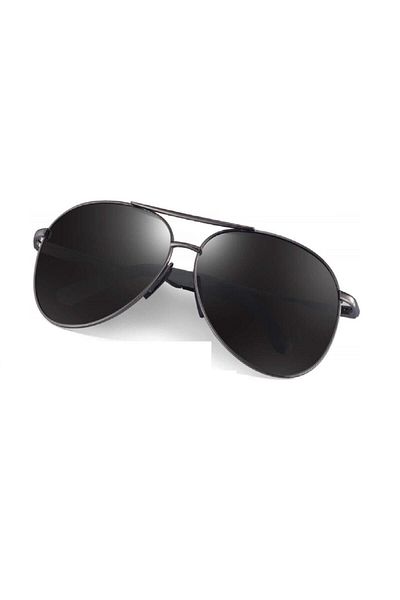 ModaLand Damla Model Unisex Black Sturdy Metal Sunglasses - Md01