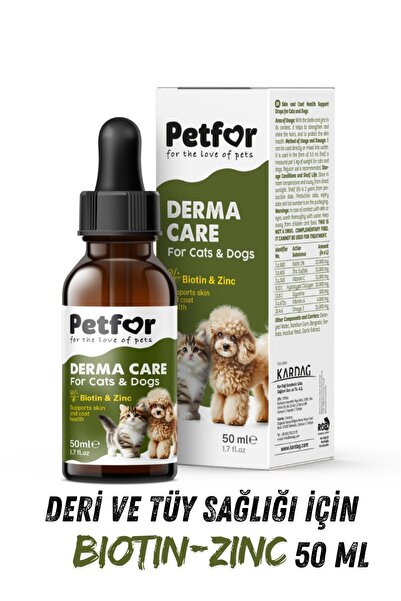 Petfor Bio-Zinc Drop Tüy Sağlığı Damlası Kedi ve Köpekler için 50 ML
