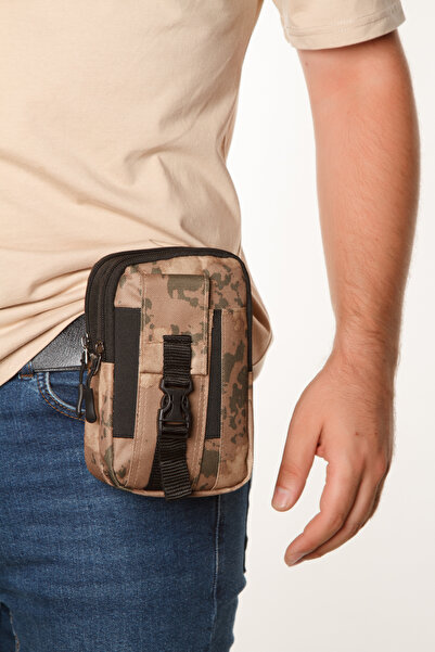 Newish Polo Erkek Kamuflaj Desenli Taktik Kemerlikli Telefon Bölmeli Bel Çant...