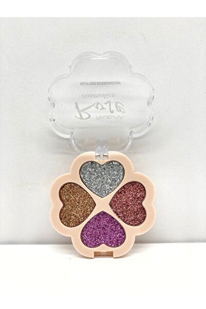 Roesıa Rose Cosmetics Rose 4'lü Kalpli Glitter - Glıtter Eyeshadow No:4