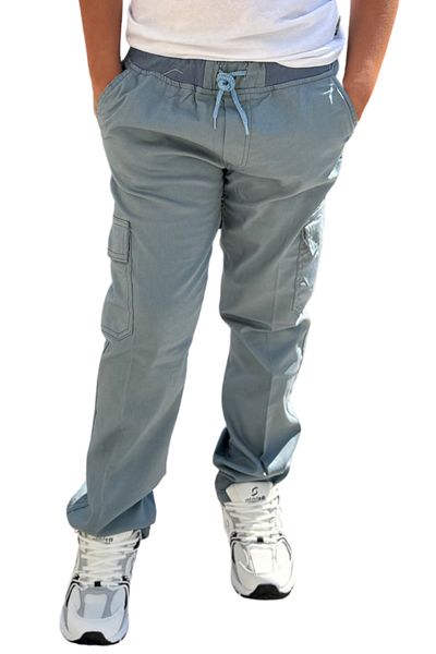 BayBayan Middle School Primary School Children's Blue Casual Trend Trousers - Elastic Waist
