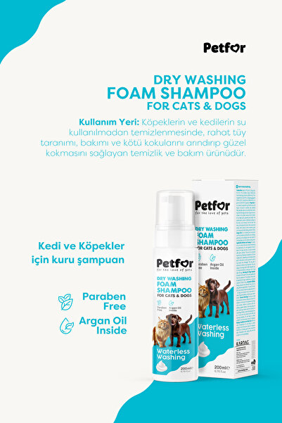 Petfor Kedi ve Köpekler için Kuru Şampuan 200 ML