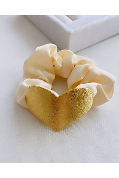 VNS Accessories Ελαστική πόρπη από ύφασμα με φιγούρα καρδιάς