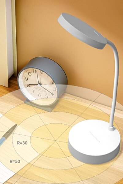 Ecuy Şarjlı Masa Lambası 3 Farklı Işık Renkli Ayarlanabilir Işıklı Ders,Kitap Okuma, Çalışma Masa Lambası