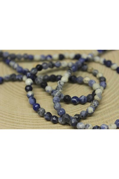 Yasamtohumu Bileklik Boy Sodalit Taşı Faset Kesim Yarım Dizi 4mm 18cm