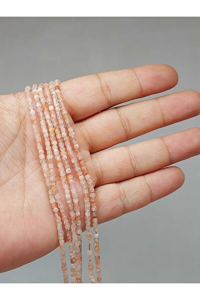 Yasamtohumu Brățară în formă de cub de 2 mm Sun Stone - 17 cm lungime (51134)