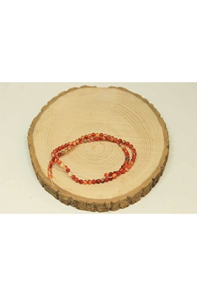 Yasamtohumu Bileklik Boy Akik Taşı Yarım Dizi 4mm (27880) (18CM UZUNLUĞUNDADIR)