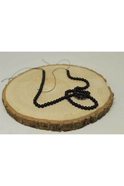 Yasamtohumu Bileklik Boy Shungite (ŞUNGİT) Taşı Yarım Dizi 4mm (18CM UZUNLUĞU...