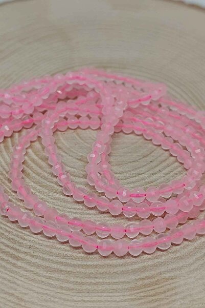 Yasamtohumu Narukvica od roze kvarca Sa kamenčićima - pola niti 3mm, dužina 17cm