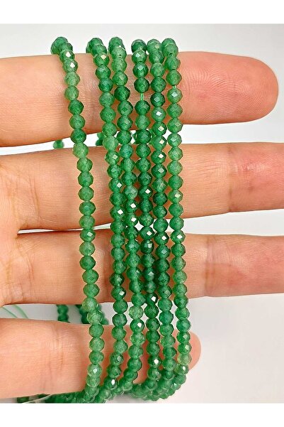 Yasamtohumu Polovica niza aventurinskog kamena - niz dužine 3 mm za narukvicu...