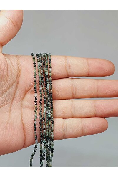 Yasamtohumu سلسلة طول سوار حجر الزمرد - 2 مم (51180) نصف سلسلة (طول 17 سم)