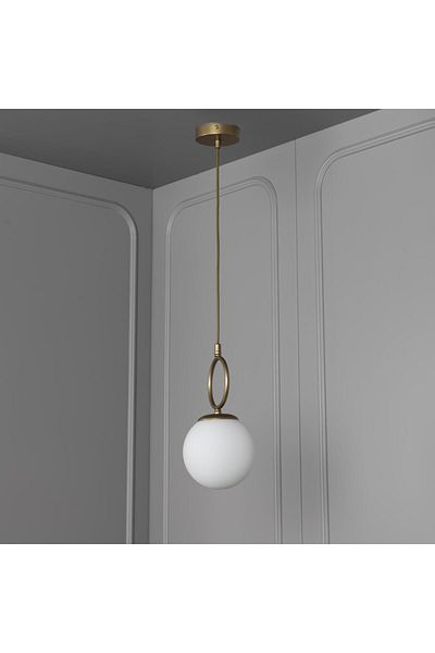 Heka White Glass Single Rubi̇s Antique Chandelier