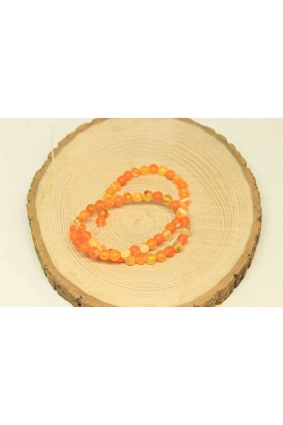 Yasamtohumu سوار من حجر العقيق 6 ملم - نصف سلسلة (27885) (طول 18 سم)