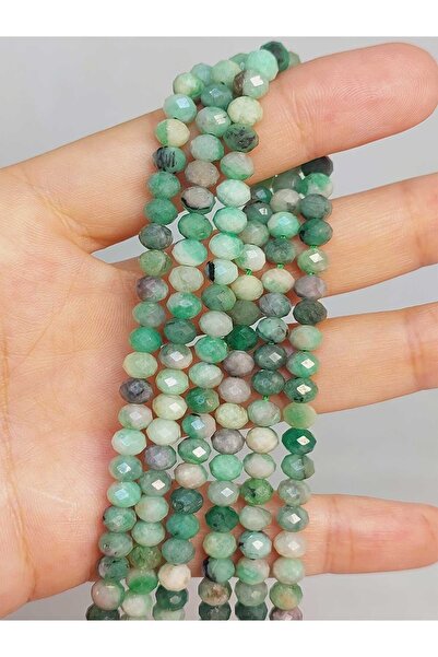 Yasamtohumu Narukvica od smaragdnog kamena u obliku rondela - pola niza, 4*5....