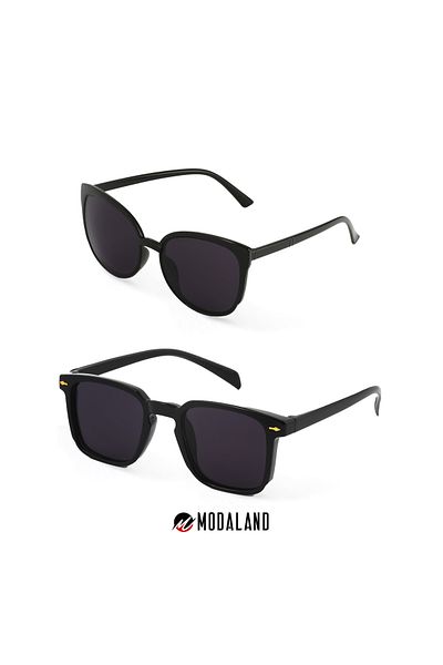 ModaLand Unisex 2-Piece Deal Set - Women's and Men's Sunglasses