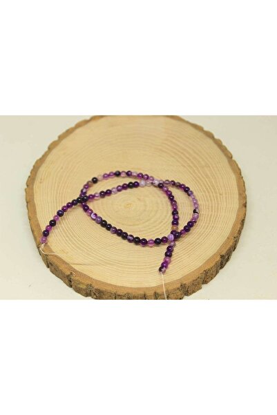 Yasamtohumu Bileklik Boy Akik Taşı Yarım Dizi 4mm (27835) (18CM UZUNLUĞUNDADIR)