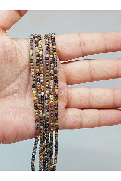 Yasamtohumu Brățară turcoaz africană de 2 mm, în formă de cub, lungime de 17 ...