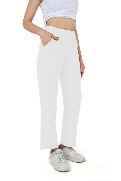 Oro verde White Linen Women's Trousers - NPL
