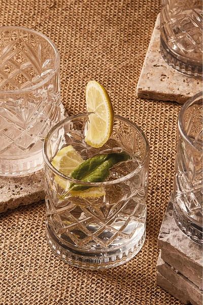 HOMENIVA Agave 4-Piece Glass Cup Set 220 ml