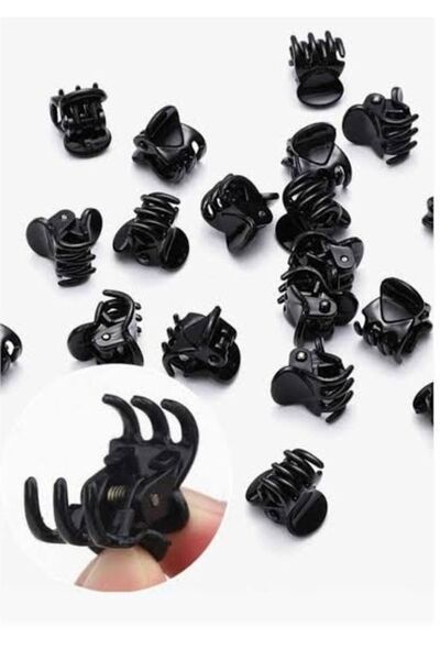 MAKSESUAR Γυναικεία μαύρη πόρπη με μικρό κούμπωμα 24 τεμαχίων