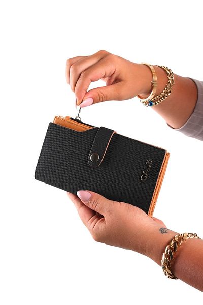 GALB LEATHER Portofel de damă din piele Lakoste de dimensiuni mari, cu fermoar, cu compartiment pentru monede, cu capacitate de 20 de cărți LK-1001