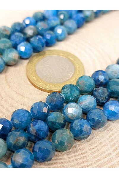 Yasamtohumu Piatră de apatită de 8mm - Facetă croială Lungimea brățării 18cm