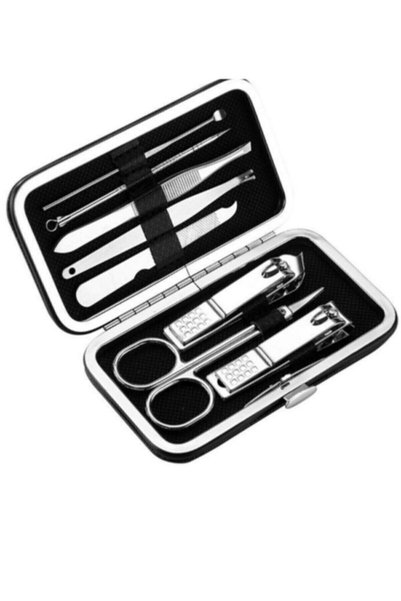 ROZIA BY A.D.M Manicure Pedicure Set 8 Pieces Steel Nail Care Set with Bag
