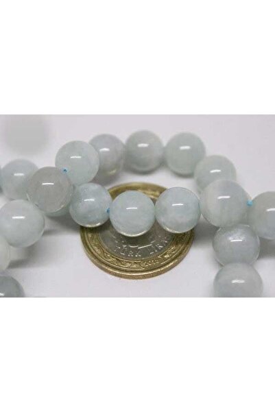 Yasamtohumu 10mm akvamarin perle polubrătva - dužina 18cm