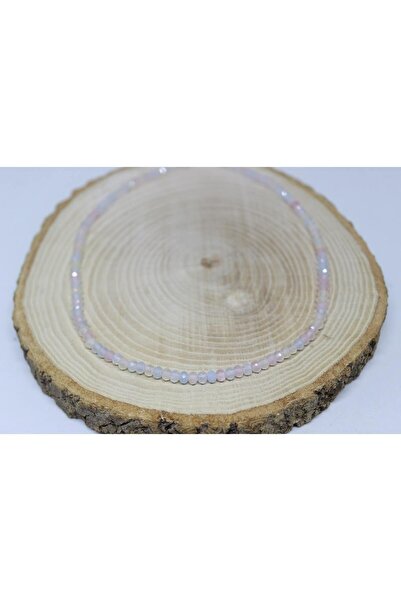 Yasamtohumu Șaibă cu piatră de morganit - 4*3 mm brățară tăiată cu fațete, lungime 17 cm (jumătate de șuviță)