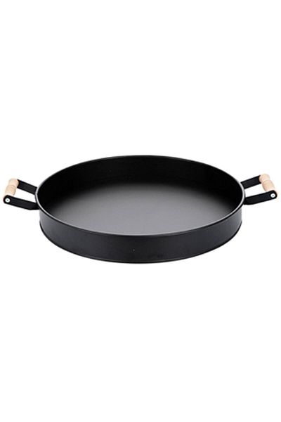 EVSTYLE Black Metal Village Tray 38 Cm Wrought Iron