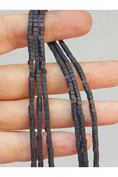 Yasamtohumu 2*2mm niz perli od hematitnog kamena - pola niza, dužina 17cm (49...