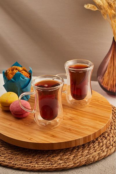 HOMENIVA Double Walled Tea Cup with 2 Joy Handles