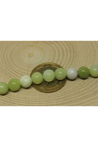 Yasamtohumu Brățară Zebercet Peridot - Verde Alb, Jumătate de șuviță de 8 mm (lungime de 18 cm)