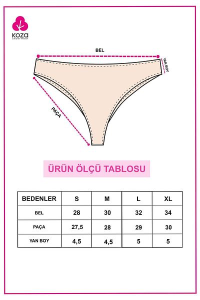 koza iç giyim سراويل داخلية برازيلية من الليكرا مكونة من 5 قطع للسيدات