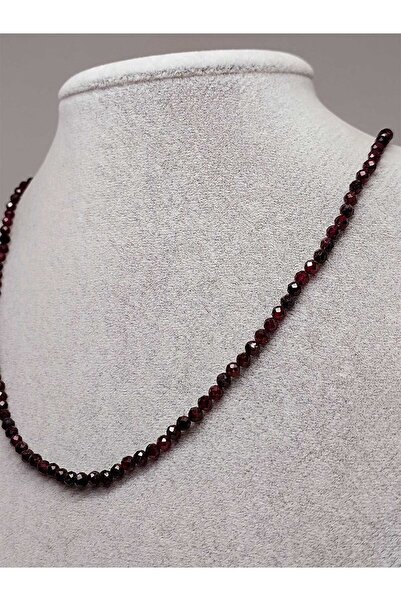 Yasamtohumu Lal (garnet – Granat ) Taşı 3mm Kolye (SABİT KLİPSLİ)