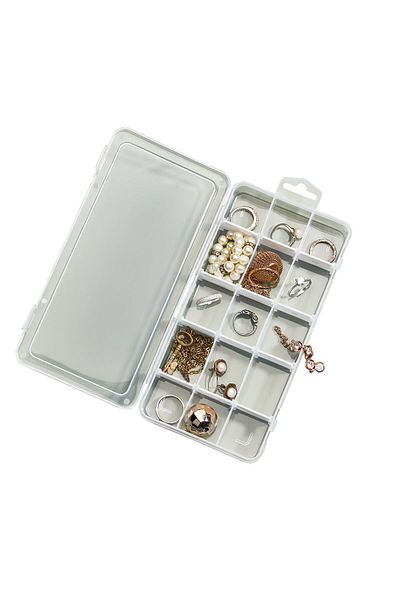 HOMİNG Clear Mini Jewelry Box - 4 Pcs, 15 Compartments Organizer
