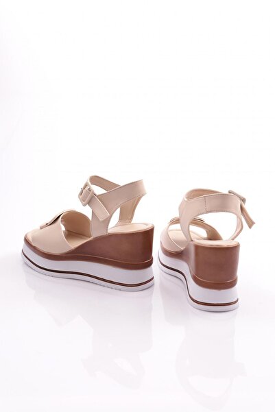 DGN Béžové dámské sandály – model 173, pásek kolem kotníku