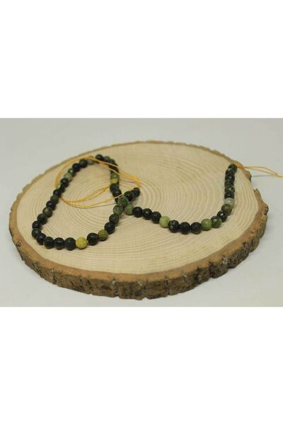 Yasamtohumu Bileklik Boy Peridot (ZEBERCET) Taşı Koyu Renk Faset Kesim Yarım Dizi 6mm (18CM UZUNLUĞUNDADIR)