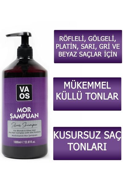 VAOS Turunculaşma Karşıtı Silver Mor Şampuan 1000ml