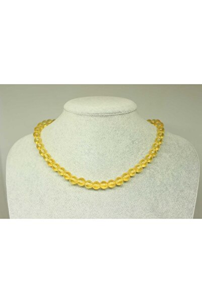 Yasamtohumu قلادة من حجر السترين باللون الداكن مقاس 8 مم - مشبك