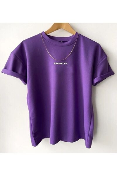 MEİLİFENG Tricou unisex oversize cu imprimeu Brooklyn, cu mânecă scurtă, cu d...