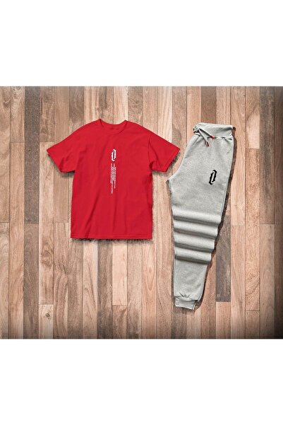 MEİLİFENG Set tricou și pantaloni de trening oversize roșii pentru bărbați - ...