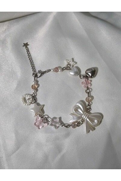 Crosswonder BlackSilver Fiyonk Couqette tarz y2k Bileklik