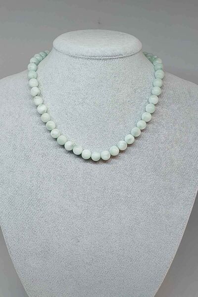 Yasamtohumu قلادة حجر لاريمار 8 ملم - مشبك