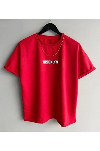 MEİLİFENG Tricou unisex oversize cu imprimeu Brooklyn, cu mânecă scurtă, cu d...