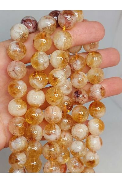 Yasamtohumu Bileklik Boy Sitrin Taşı Açık & Koyu Karışık Renk Yarım Dizi 12mm...