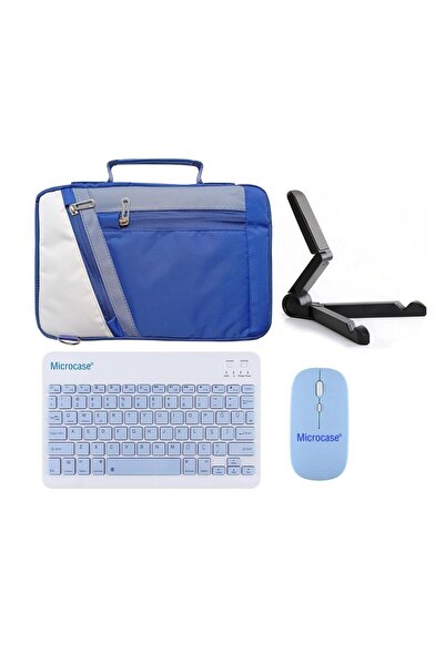 Microcase Xiaomi Redmi Pad Pro 12 Tablet Uyumlu Tablet Çanta+Türkçe Bluetooth Klavye +Mouse+ Stand-AL4384 Mavi