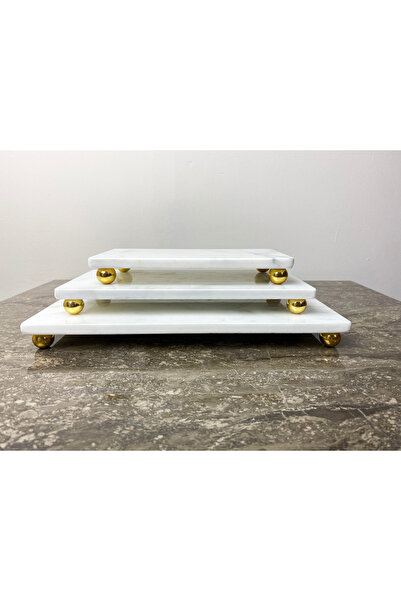 Modestmar Gold Top White Marble 3 Piece Presentation Set